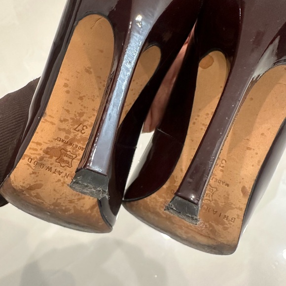 Brian Atwood Patent Leather Burgundy Pumps - Picture 6 of 8